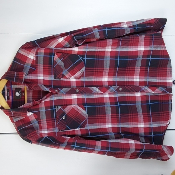 Rock & Republic Other - Rock n Republic  Mens Red Black Plaid Dress Shirt Button down Sz.XL